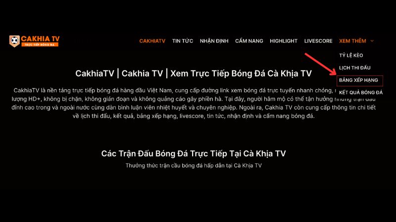 Hướng dẫn cách xem lịch thi đấu bóng đá trên Cà Khịa TV